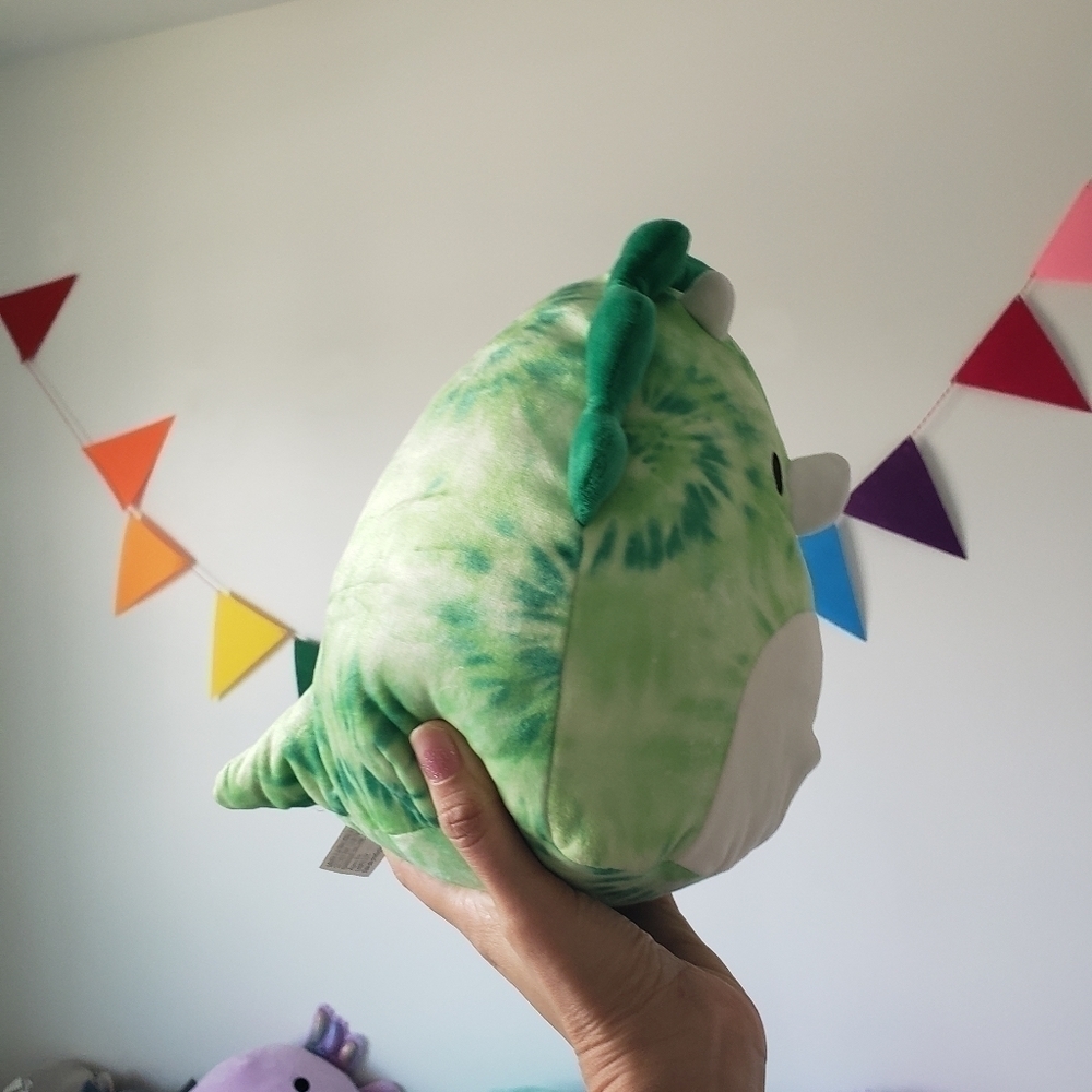 SQUISHMALLOWS Tie Dye dinosaur triceratops 8 inch - Picture 2 of 5